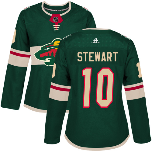 Adidas Wild #10 Chris Stewart Green Home Authentic Women's Stitched NHL Jersey - Click Image to Close